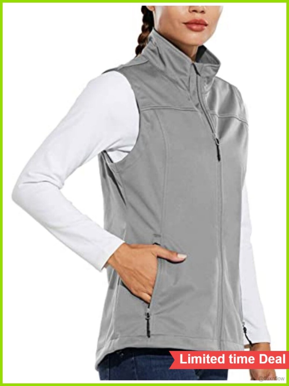 Women's Sleeveless Running Vest Water Resistant Windproof Full Zip Lightweight